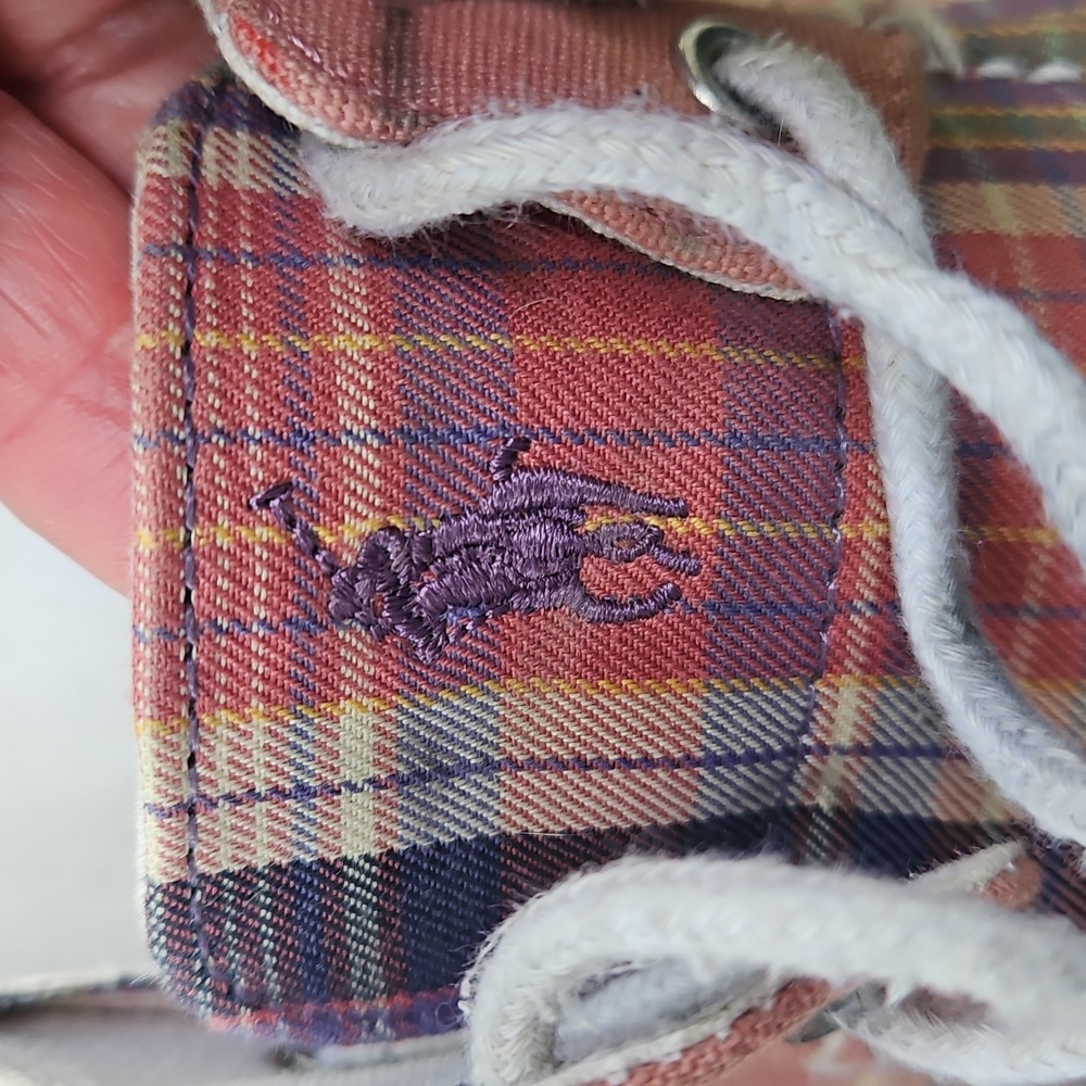 Polo by Ralph Lauren Pink Plaid Women's Deck Shoes. - Picture 7 of 7